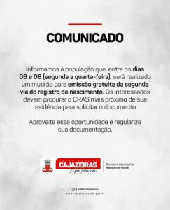 comunicado prefeitura